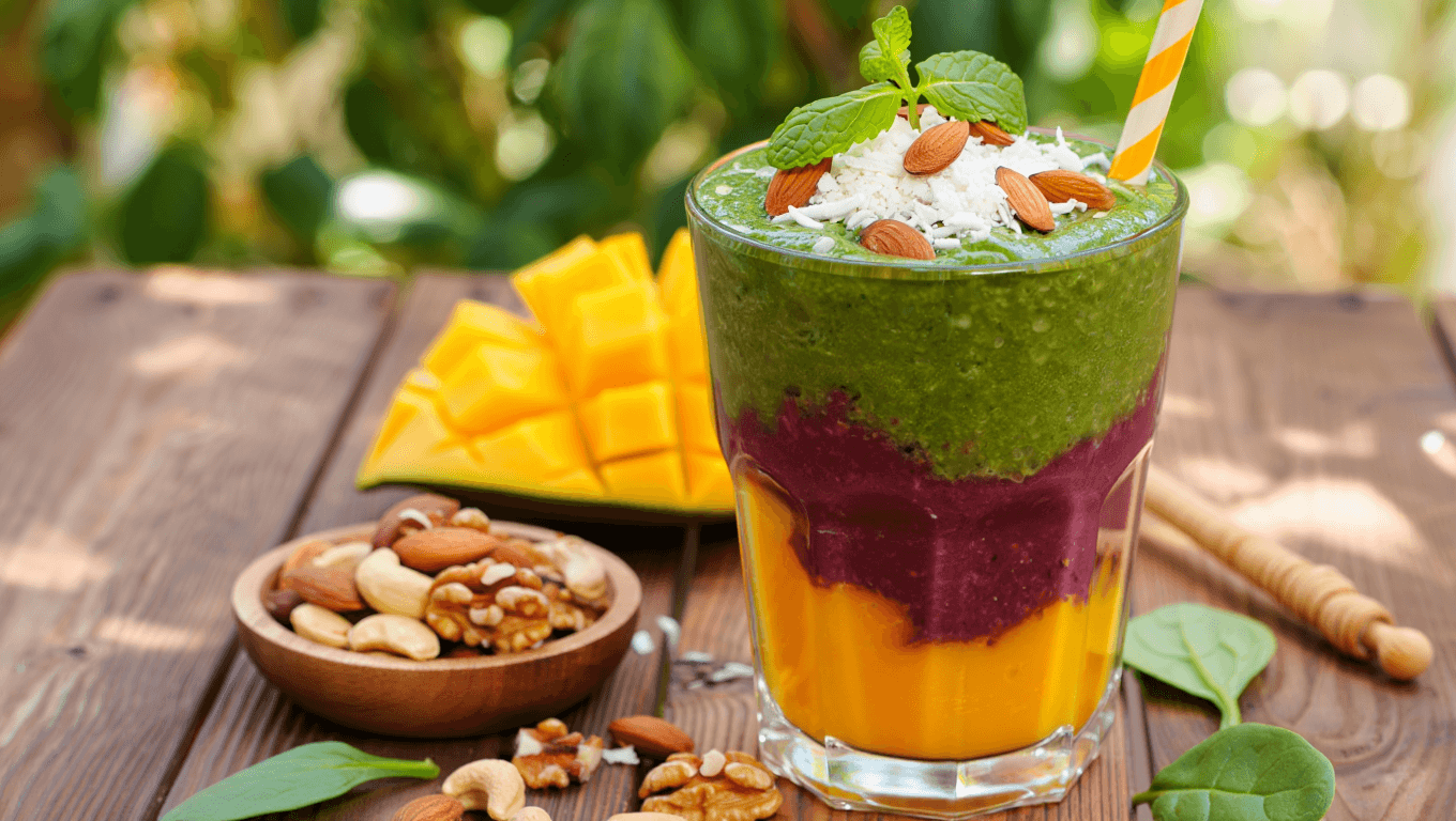 Smoothies d'été aux fruits et aux noix pour un apport énergétique quotidien